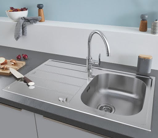 Grohe K200 1.0 Stainless Steel Inset Kitchen Sink - Drainer & Waste