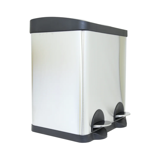 Nikita Stainless Steel Step On Curbside Trash and Recycling Bin