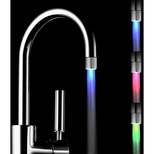 Betterlife Colorful led Water Faucet with 3 Colors Temperature Control Change, Water Stream Faucet Cloth for Kitchen and Bathrooms