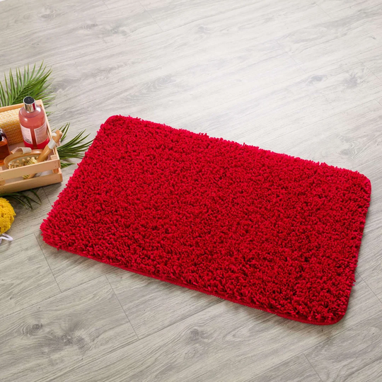 Draike New Bright Shaggy Red Rug