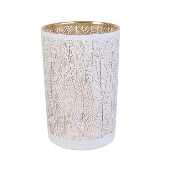 Faning Golden/White 20cm Glass Table Vase
