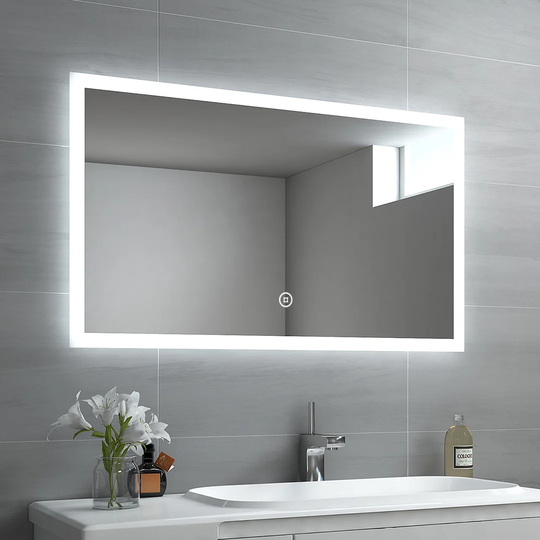 LED Bathroom Mirror 100X60cm Bathroom Mirror With Warm White/Cold White/Natural Light Illumination And Touch Switch