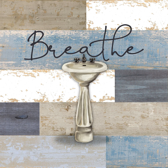 Wood Slat Sink Breathe - Wrapped Canvas Painting Print