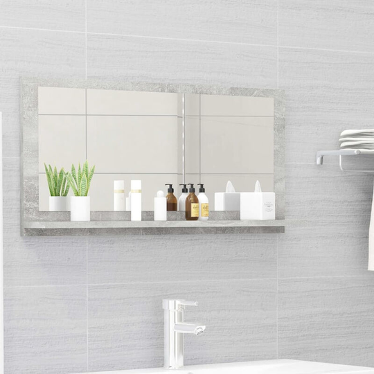 Bathroom Mirror Concrete Grey 80x10.5x37 cm Chipboard