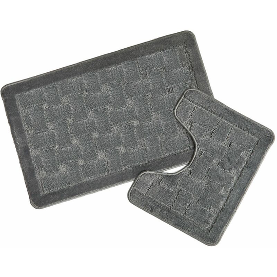 Orkney Silver Bath Mat and Pedestal Set - Silver
