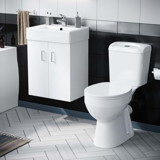 Neshome - Nanuya 450 Wall Hung Vanity & wc Toilet Pan and Soft Close Seat Bathroom Suite