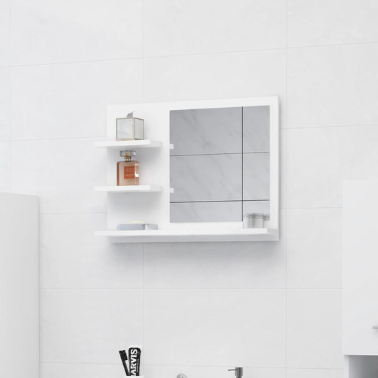 Bathroom Mirror White 60x10.5x45 cm Chipboard
