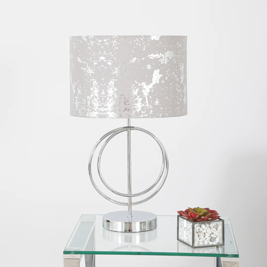 Melstone Luxury Shiny Table Lamps, 49cm Bedside Buffet Lamp with Metal Base and Linen Shade