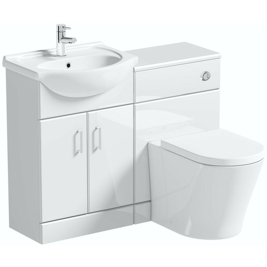 Orchard Eden white 1060mm combination with contemporary toilet and seat - White