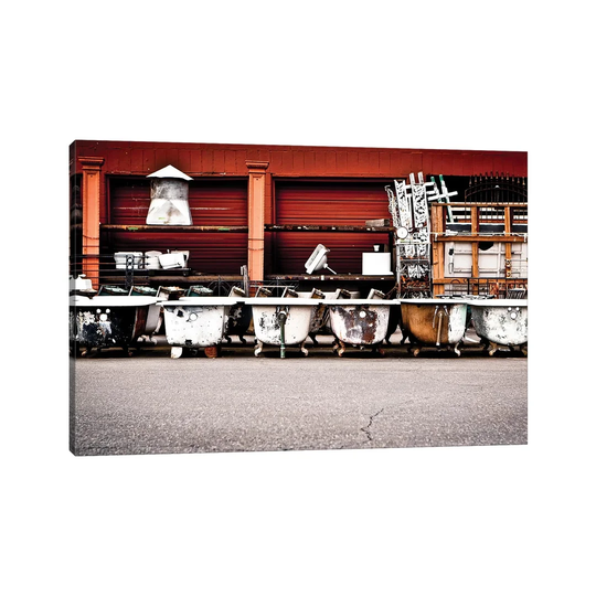 Vintage Clawfoot Bathtubs - Photograph Print on Canvas