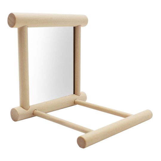 Betterlifegb - Bird Perch with Mirror for parrot, BR-Life parakeet, finch, lovebirds, gray macaw - Wooden