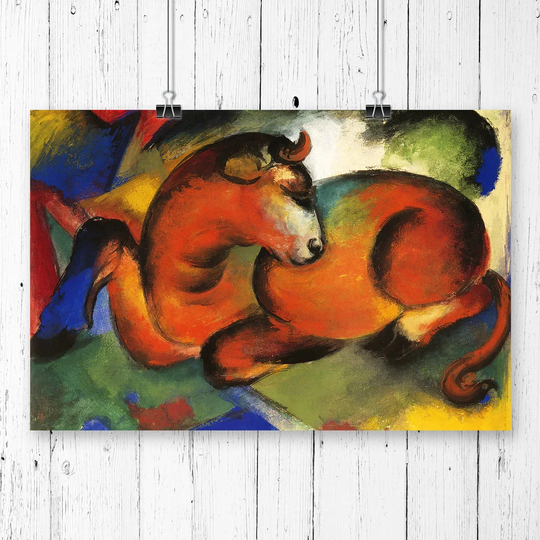 'The Red Bull' by Franz Marc Printing Print