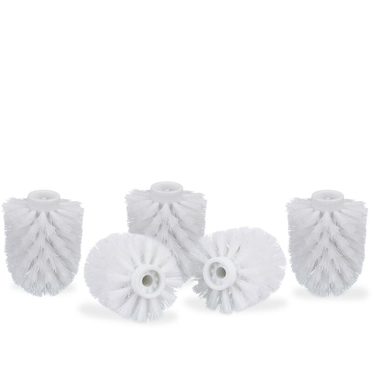 Toilet Brush Head Set of 5, Loose Toilet Brushes, 9.5 mm Threads, Replacement Heads, Diameter 8 cm, White - Relaxdays