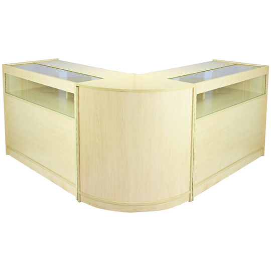 Monstershop - Fusion Shop Counter Cabinets & Retail Display Glass Showcase Set, Maple, Melamine mdf - Maple