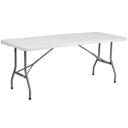 Granite White Plastic Bi-Fold Table