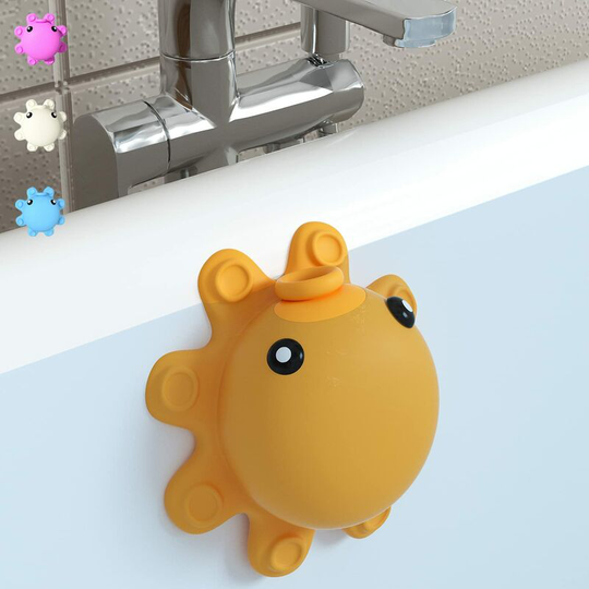 Bathroom Bathtub Overflow Drain Cover, Yellow- Silicone Bath Tub Drain Cover, Tub Overflow Drain Stopper with Suction Cup Seal, Adds Inches of Water