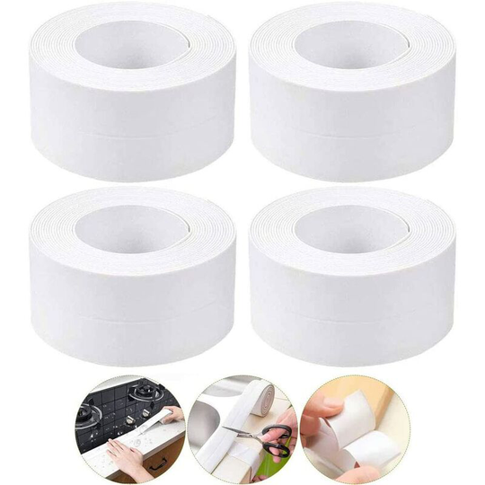 Self Adhesive Waterproof Mildew Proof Sealing Tape Caulk Tape Betterlife 4 Pcs Self Adhesive Sealing Tape for Bathroom and Kitchen pvc Window/Toilet
