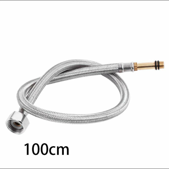 Perleraregb - 304 Stainless Steel Braided Hose, Metal Single-Head Vegetable Basin, Basin, Hot and Cold Water Faucet, Water Inlet Push Pipe-100cm