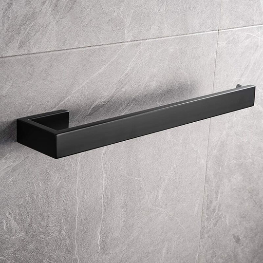 Wall-mounted towel door, stainless steel towel racks, towel holder wc accessories bathrooms 31cm (black)