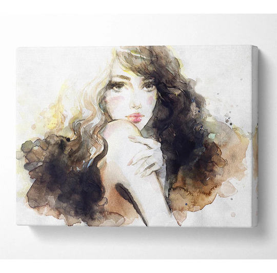 Coffee Coloured Portrait - Wrapped Canvas Graphic Art