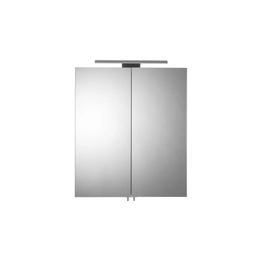 Double Door 60cm x 70cm Surface Mount Mirror Cabinet with LED Lighting