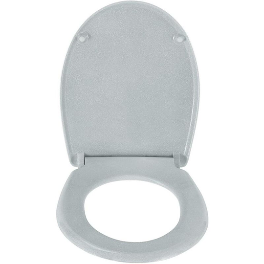 Quick Release wc toilet seats Soft Close Slow Hinge Attached for Family Bathroom Grey - Woltu