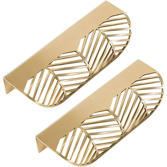 Leaf Shape Drawer Brass Handle Furniture Door Knob Pull Cabinet Cabinet Door Handle (2PCS)