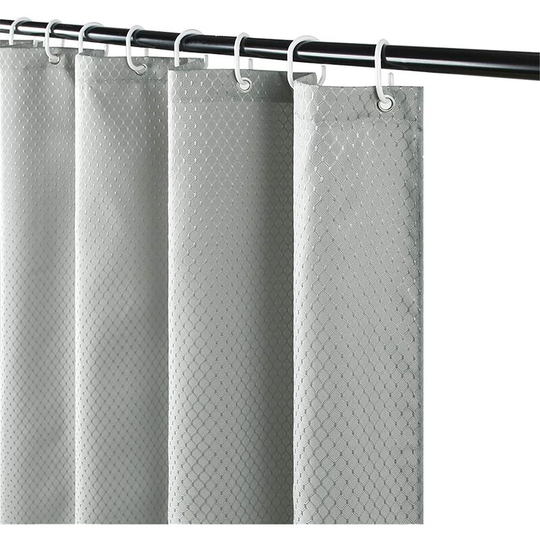 1 Piece Mildew Proof Shower Curtain Waterproof Fabric Thick Washable Polyester Shower Curtains for Bathtub or Bathroom Waffle Gray 180x200cm
