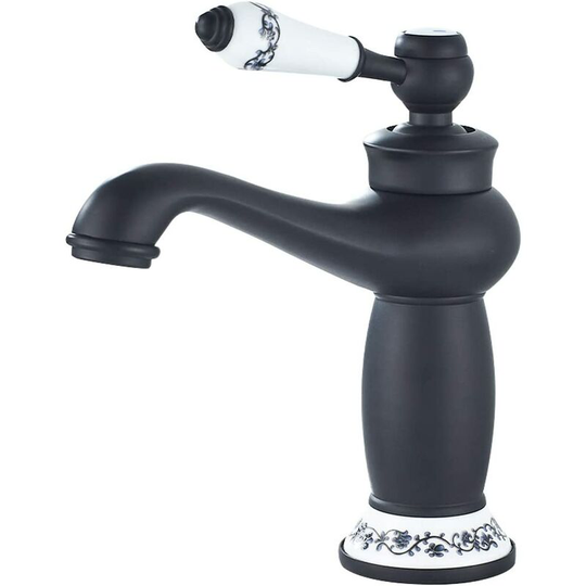 Perlerare - Bathroom Faucet, Basin Mixer Tap, Chrome Brass Bathroom Faucet, Black Basin Faucet
