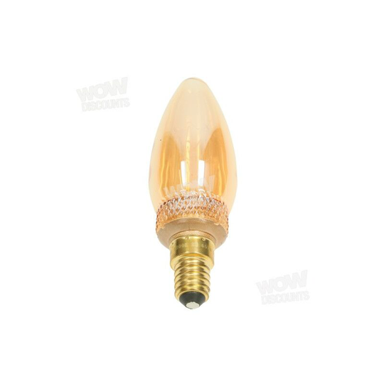 TCP Classic Etched Candle Light Vintage LED Filament Bulb SES / E14 Cap Fitting - 0