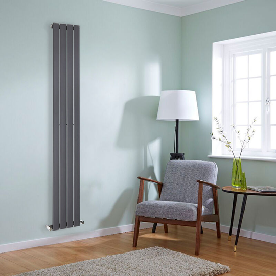 NRG - Anthracite Flat Panel Radiator Designer Column Bathroom Central Heating Single 1800x272mm