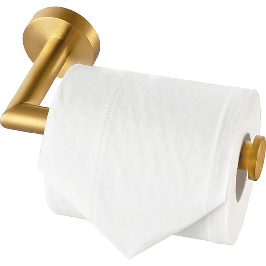 Brushed Steel Toilet Paper Holder, Wall Mounted Bathroom Toilet Roll Holder, sus 304 Stainless Steel, Toilet Paper Holder (Brushed Brass)