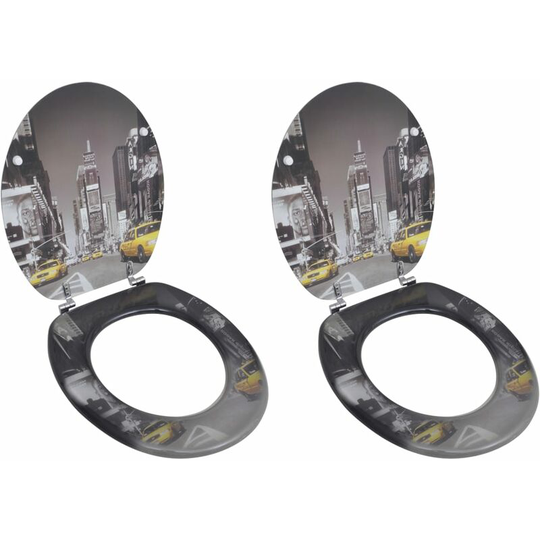 Toilet Seats with Lids 2 pcs mdf New York - Multicolour