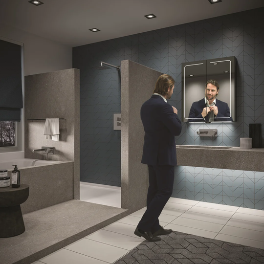 Vapor Surface Mount Mirror Cabinet with LED Lighting