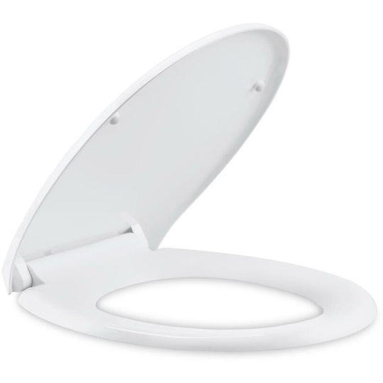 Huckle - Toilet Seat Universal White Toilet Seat, Tablet Toilet Seat with Softclose Mechanism and One Touch Quick Release Function, Easy Assembly