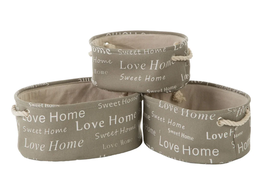 Patenaude English Words Oval 3 Piece Laundry Basket Set