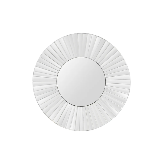 Selinsgrove Round Glass Framed Wall Mounted Accent Mirror in White