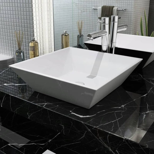Basin Square Ceramic White 41.5x41.5x12 cm - White