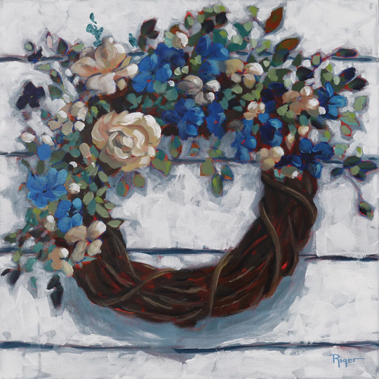 Coming Home Wreath - Wrapped Canvas Painting
