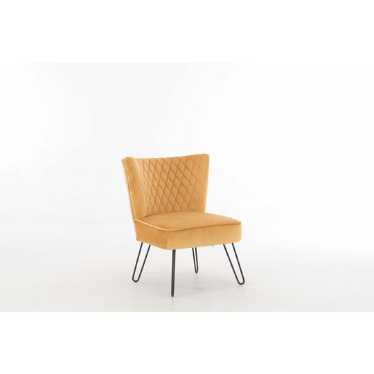 Mustard Upholstered Tarnby Accent Chair, W64xD64xH81 cm - Mustard