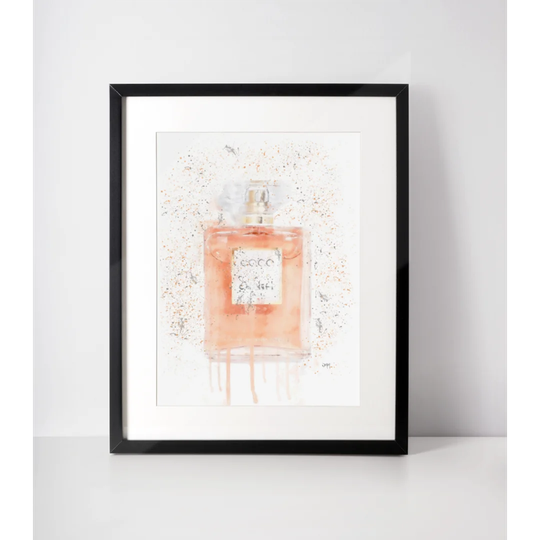 Coral Perfume Bottle - Picture Frame Graphic Art