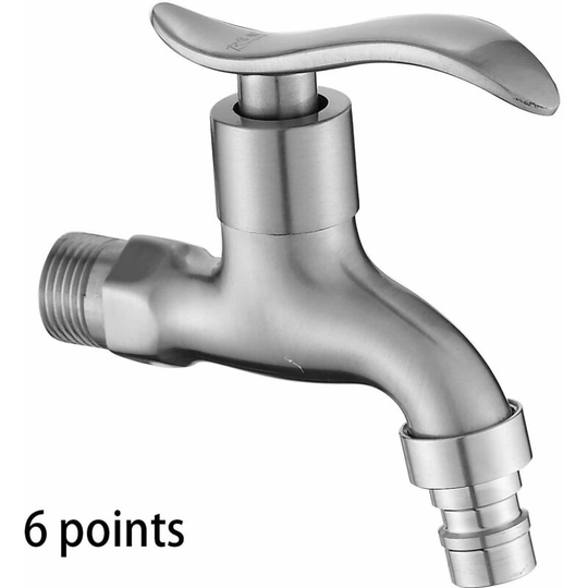 Kitchen Faucet, Stainless Steel Faucet, Washing Machine Faucet, Mop Swimming Pool Faucet, Headboard Faucet, 6-point Brushed Dial Tap