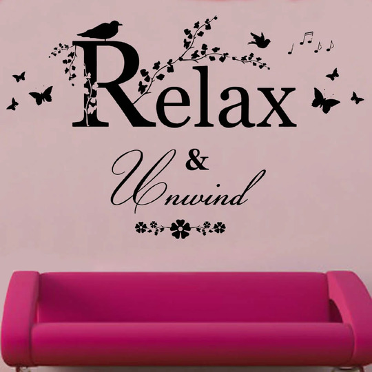 Relax And Unwind Decal Vinyl Wall Sticker