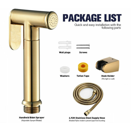 Spray Gun + abs Plug + Shower HoseBrass Bidet Sprayers Brushed Gold