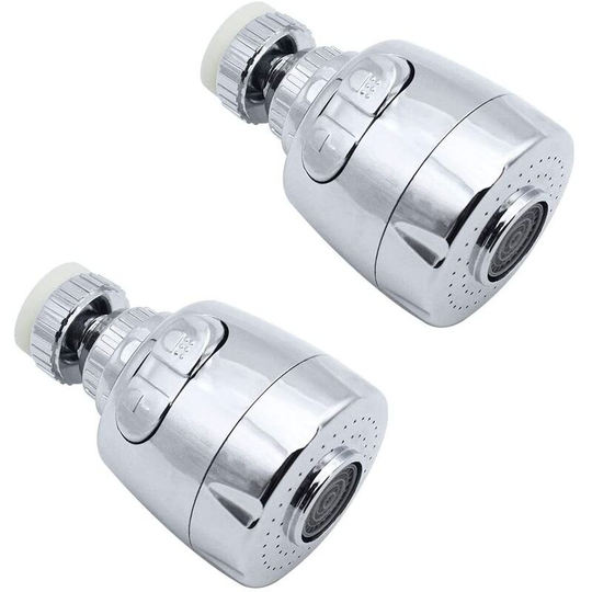 360° Swivel Faucet Aerator 2 Pieces Moving Head for Faucet 2 Water Saving Modes Faucet Sprayer with Filter Inside for 22mm/24mm Thread Interface