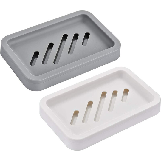 2-piece self-draining soap set, sponge soap dish with dishwasher with drip tray, keeps dry place, soap dish easy to clean, suitable for kitchen, in