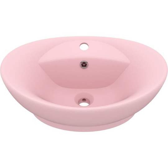 Luxury Basin Overflow Oval Matt Pink 58.5x39 cm Ceramic Vidaxl Pink