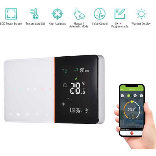Superseller - 95-240V Thermostat Programmable Thermostat 5+1+1 Six Periods Voice app Control Backlight lcd Water Heating Temperature Controller,
