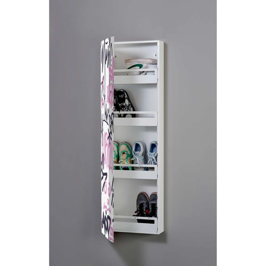 Texts Metal 8 Pair Shoe Storage Cabinet