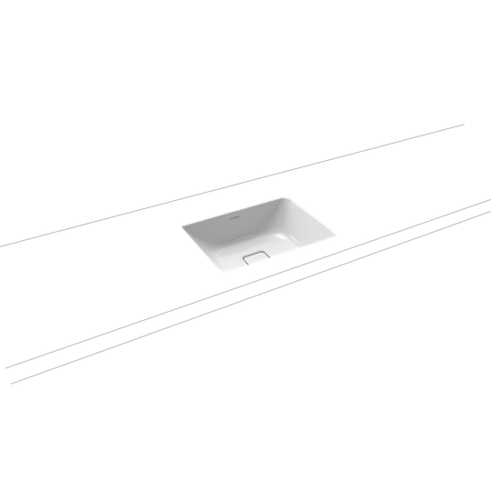 White Steel Enamel Rectangular Under Counter Basin Bathroom Sink